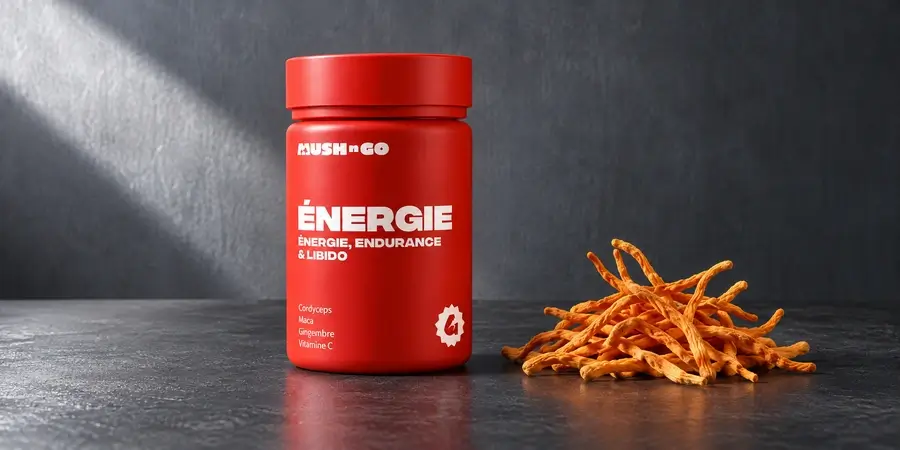 Opakowanie Energia marki Mush n Go obok owocników maczużnika